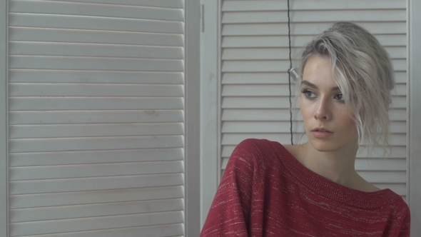 Pretty Woman Looking Down