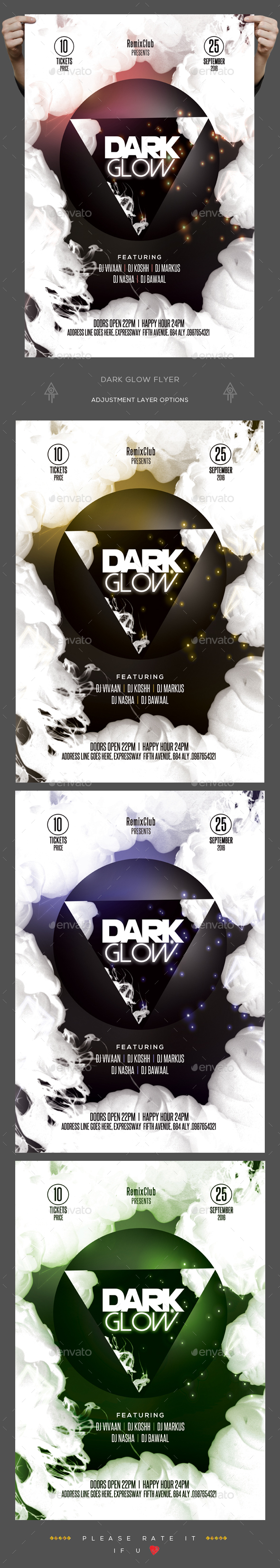 Dark Glow Flyer - Clubs & Parties Events
