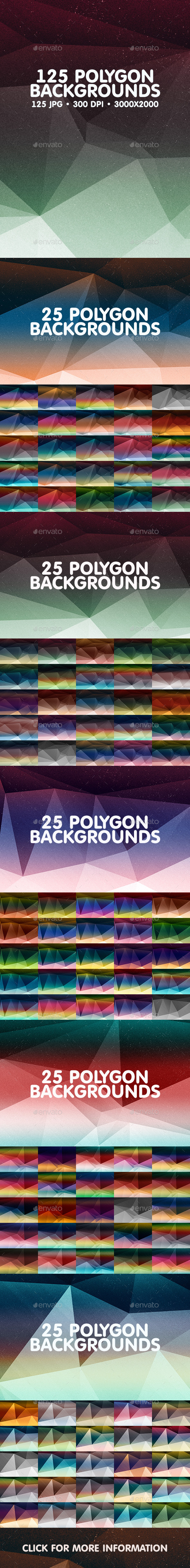 125 Polygon Backgrounds Bundle