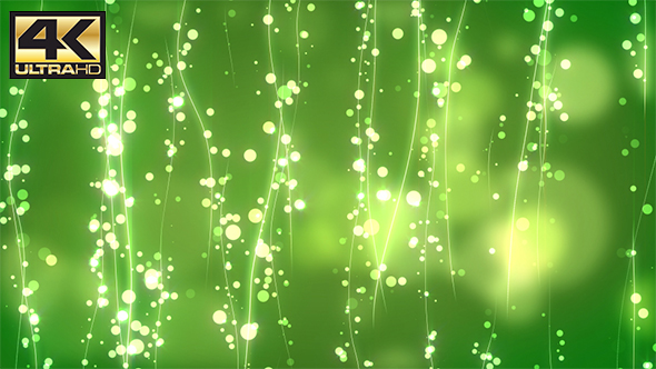 Green Abstract Lines & Particles