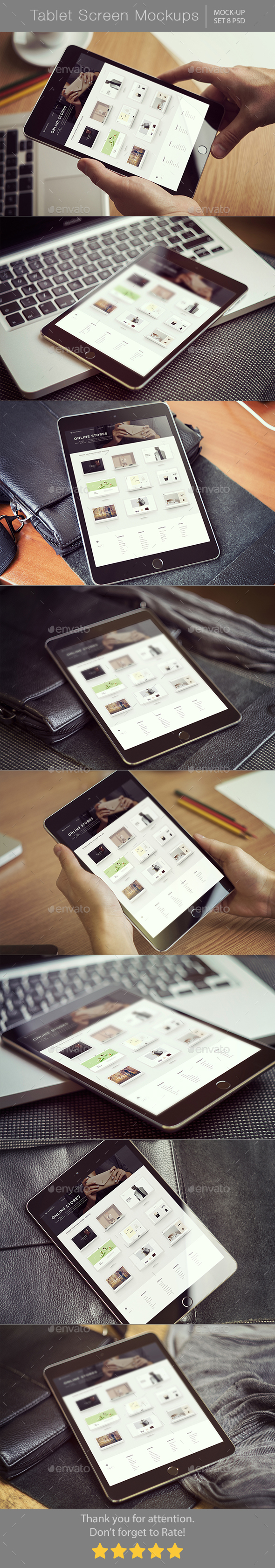 Tablet Screen Mockups - Displays Product Mock-Ups