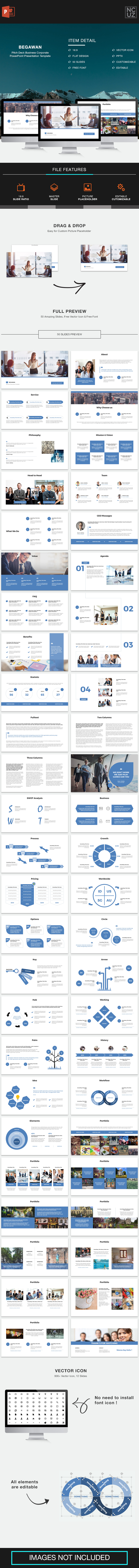 Begawan Pitch Deck PowerPoint Template - Pitch Deck PowerPoint Templates