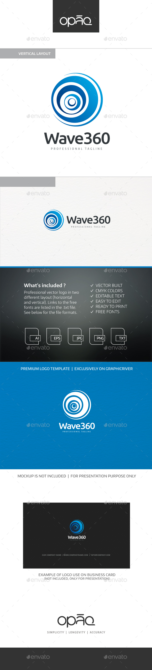 Ocean Wave 360 Logo - Symbols Logo Templates