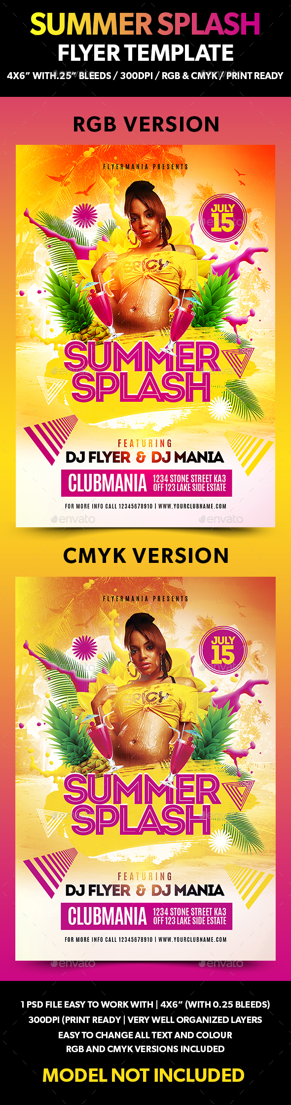 Summer Splash Flyer Template - Flyers Print Templates