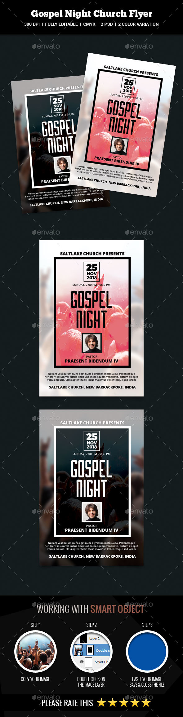 Gospel Night Church Flyer - Church Flyers