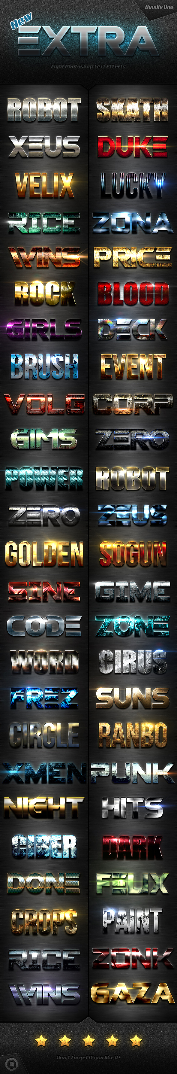 New Extra Light Text Effects Bundle One - Styles Photoshop
