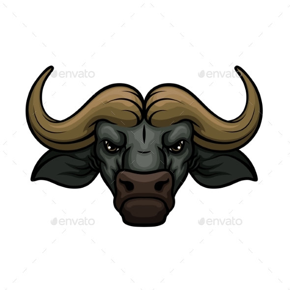 Buffalo Head Mascot Icon - Animals Characters