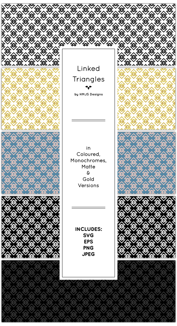 Linked Triangles Pattern Set - Textures / Fills / Patterns Illustrator