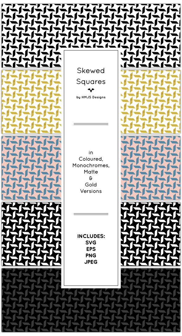 Skewed Squares Pattern Set - Textures / Fills / Patterns Illustrator