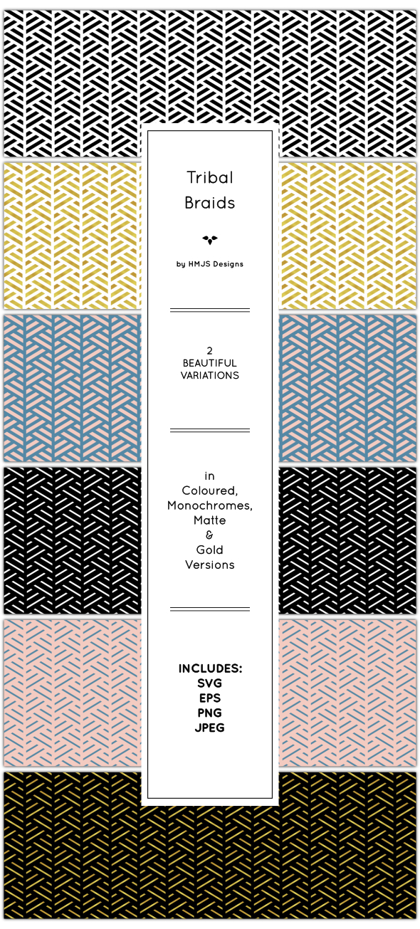 Tribal Braid Pattern Set - Textures / Fills / Patterns Illustrator