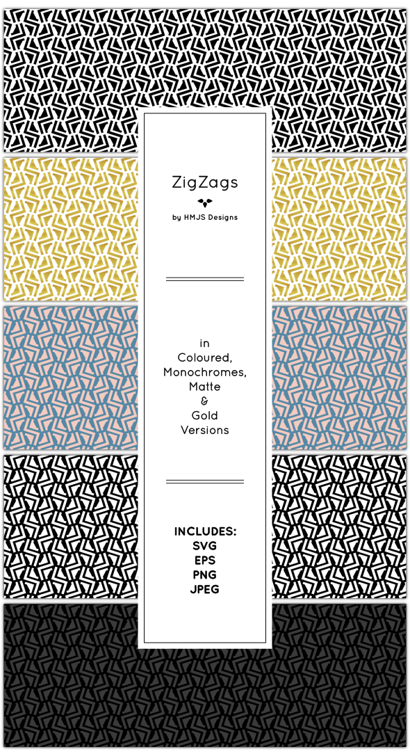 Zig Zag Pattern Set - Textures / Fills / Patterns Illustrator