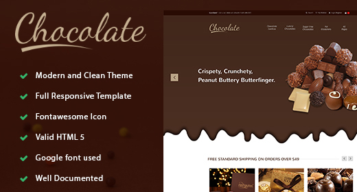 Chocolate - E-commerce Sweets & Cupcakes Bootstrap Template