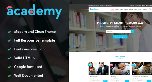 Academy - Education LMS Responsive Site Template