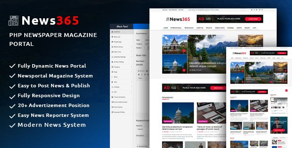News365 – PHP Newspaper Script Magazine Blog with Video Newspaper - CodeCanyon Item for Sale
