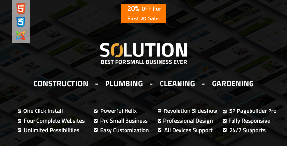 Solution - Multipurpose Small Business Joomla Theme - Joomla CMS Themes