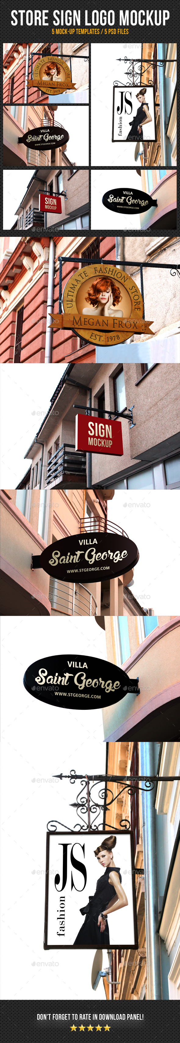 Store Shop Sign Logo Mockup - Product Mock-Ups Graphics
