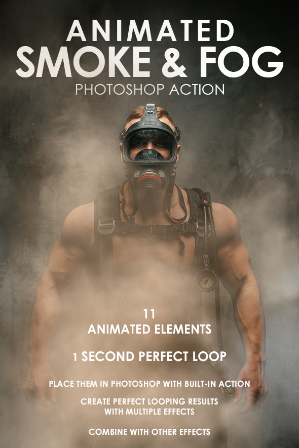 Animated Smoke & Fog Photoshop Action - Photo Effects Actions