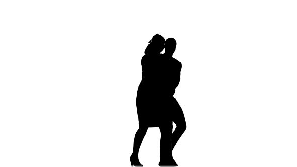 Young Girl and Afro American Man with Naked Torso, Social Latino Dancers Dancing on White alt