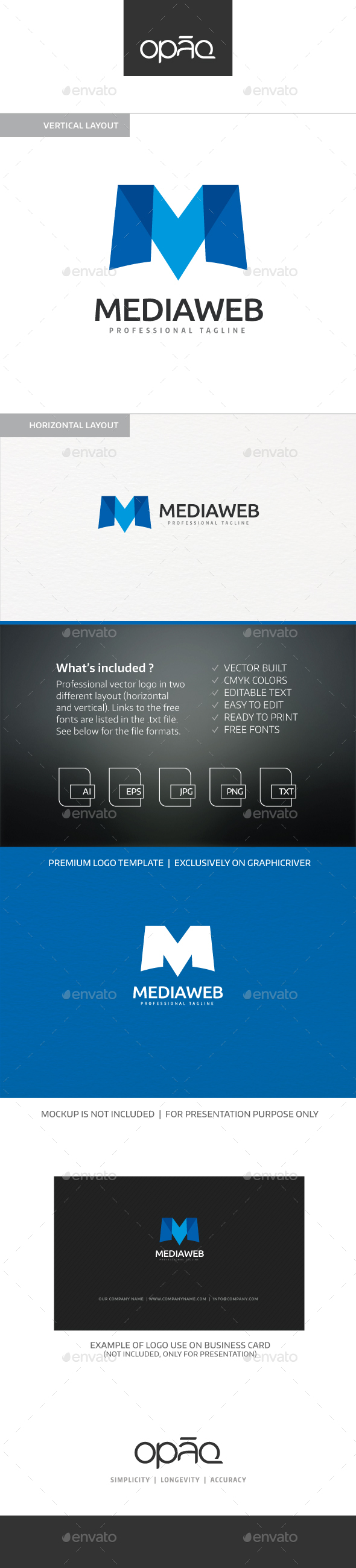 Media M Letter Logo - Letters Logo Templates