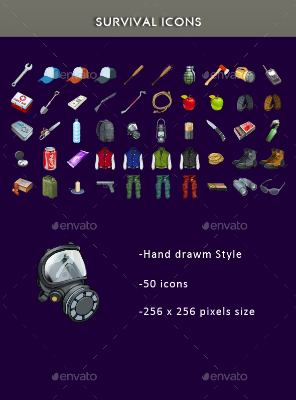 Survival Icons - Miscellaneous Game Assets
