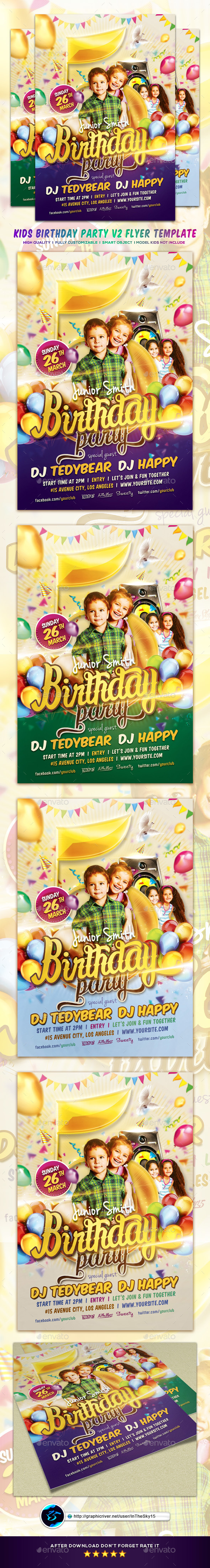 Junior Birthday Party Flyer Template - Flyers Print Templates