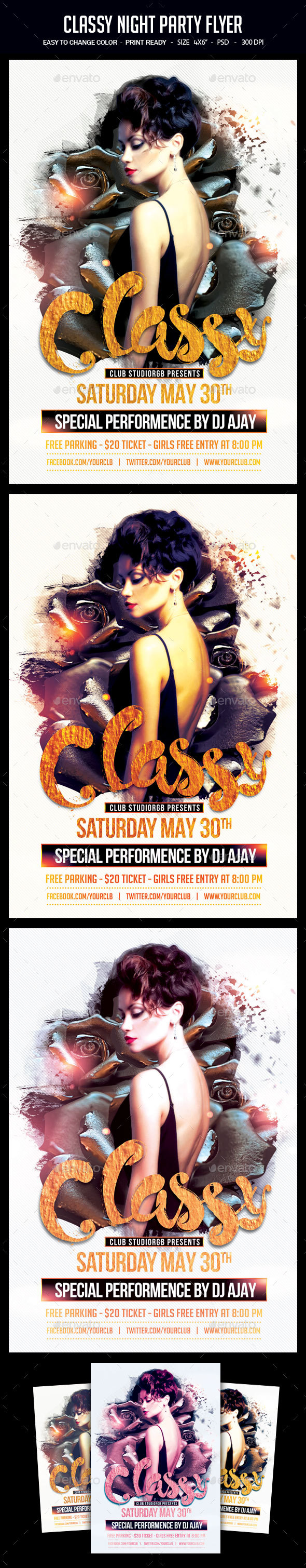 Classy Night Party Flyer - Clubs & Parties Events