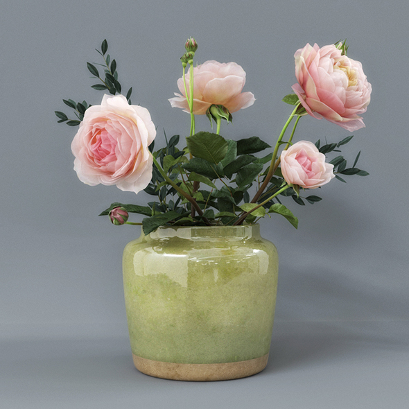 Rose Flower Pot - 3Docean 19580870