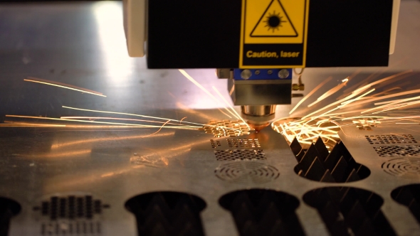 CNC Laser Cutting of Metal, Modern Industrial Technology. alt