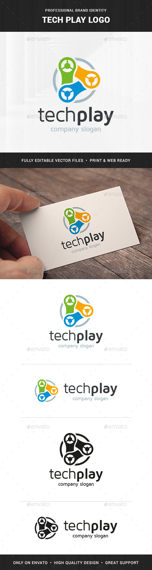 Tech Play Logo Template - Abstract Logo Templates