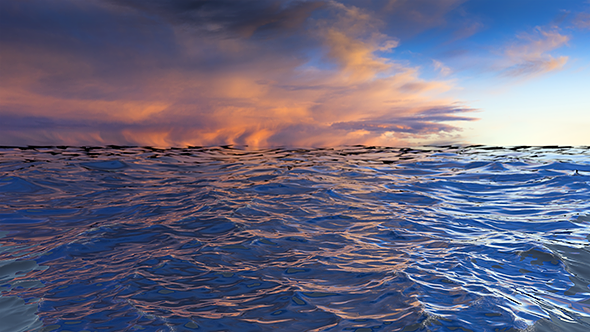 Ocean with Dramatic Sunset