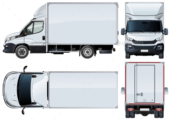 Vector Truck Template Isolated on White - Man-made Objects Objects