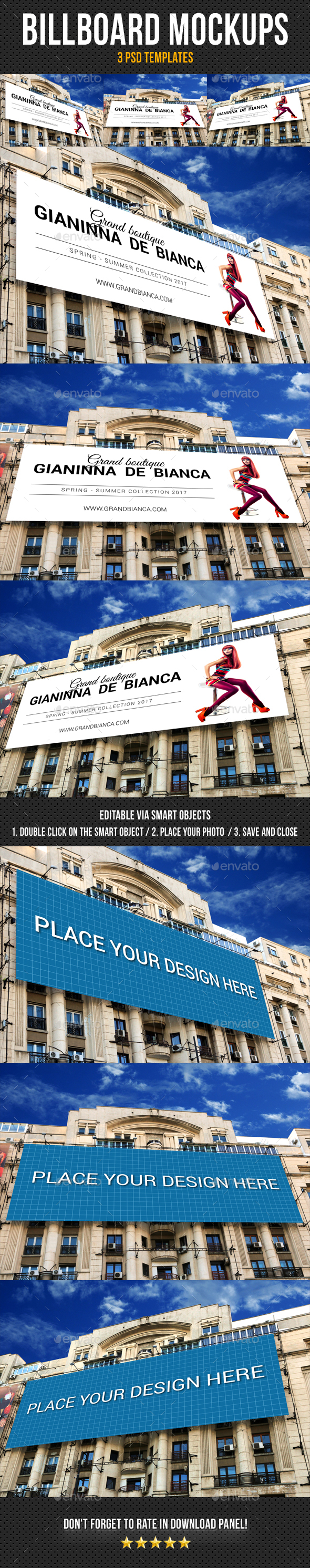 3 Billboard Mockups - Signage Print
