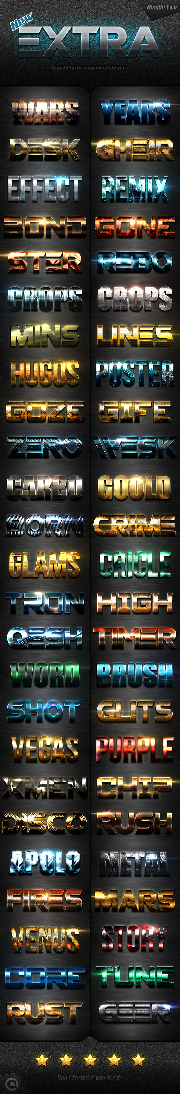 New Extra Light Text Effects Bundle Two - Styles Photoshop