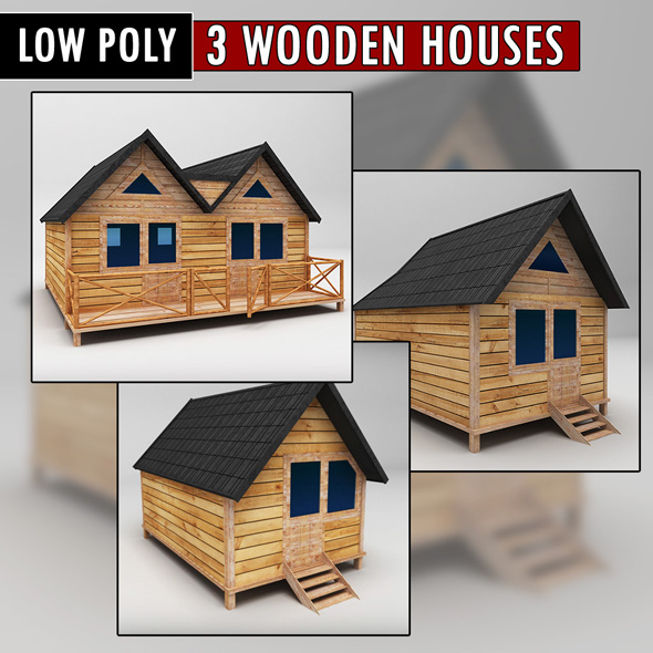Wooden Houses Pack - 3Docean 19584686