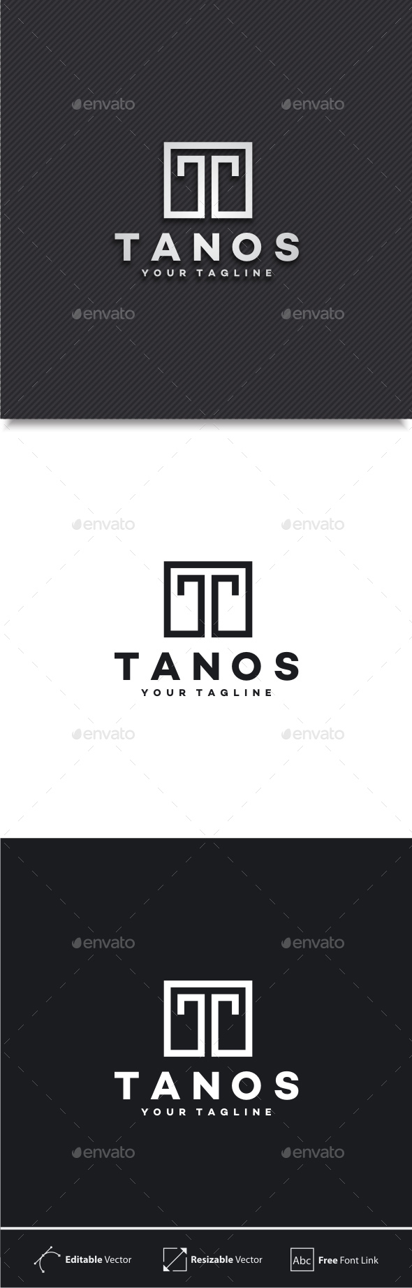 Tanos - Letter T Logo - Letters Logo Templates