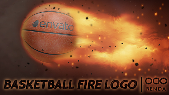 Basketball Fire Logo
