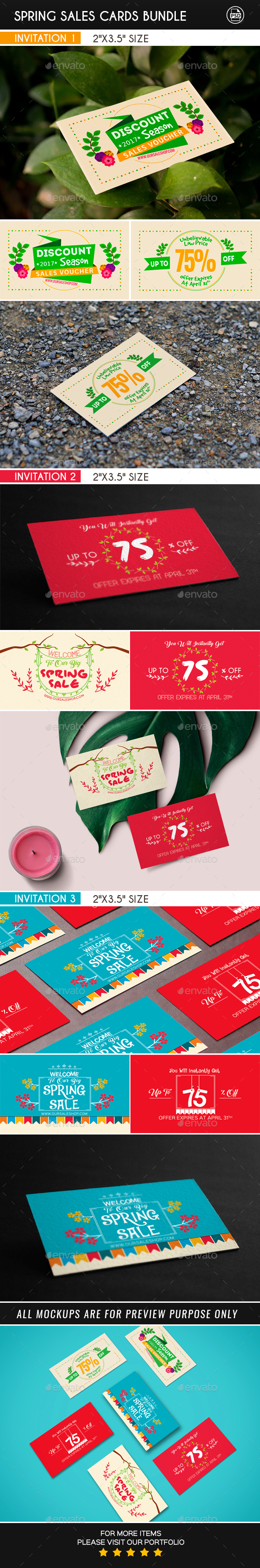Spring Sales Cards Bundle - Loyalty Cards Cards & Invites