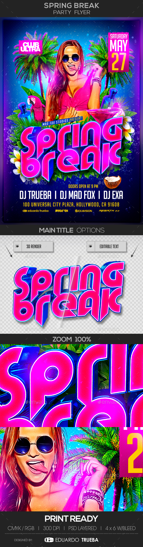 Spring Break Party Flyer - Clubs & Parties Events