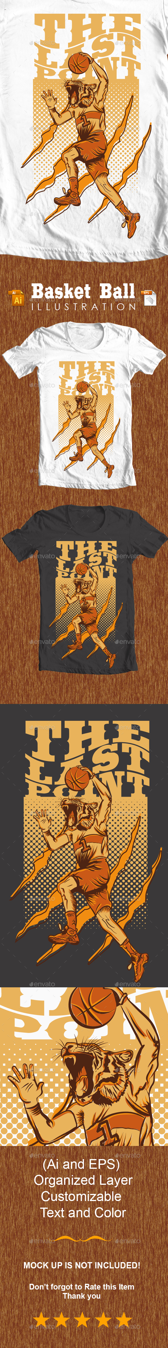 BasketBall Illustration for T-Shirt - Sports & Teams T-Shirts