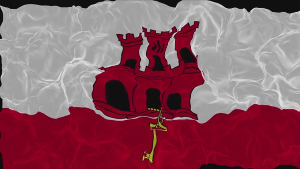 flag Gibraltar turns into smoke. State weakening concept, alpha channel. alt