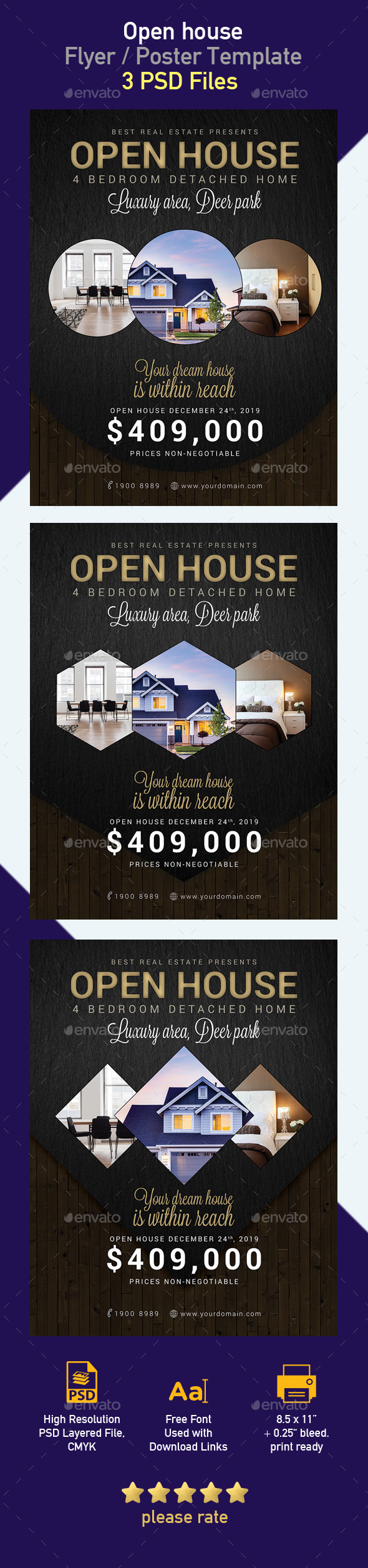 real estate open house flyer template