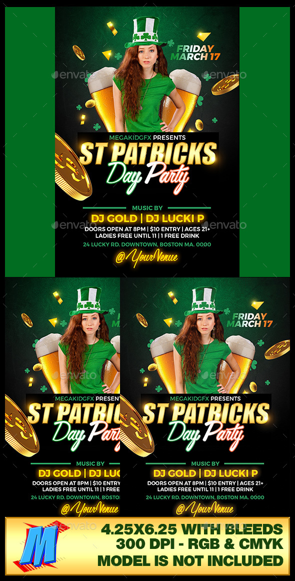 St Patricks Day Party Flyer Template - Clubs & Parties Events