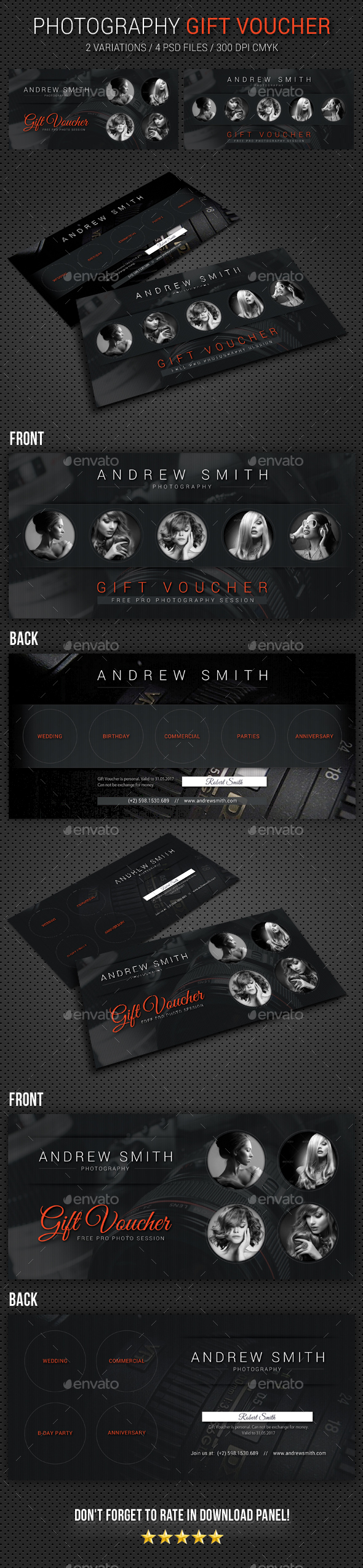 Photography Studio Gift Voucher 11 - Cards & Invites Print Templates