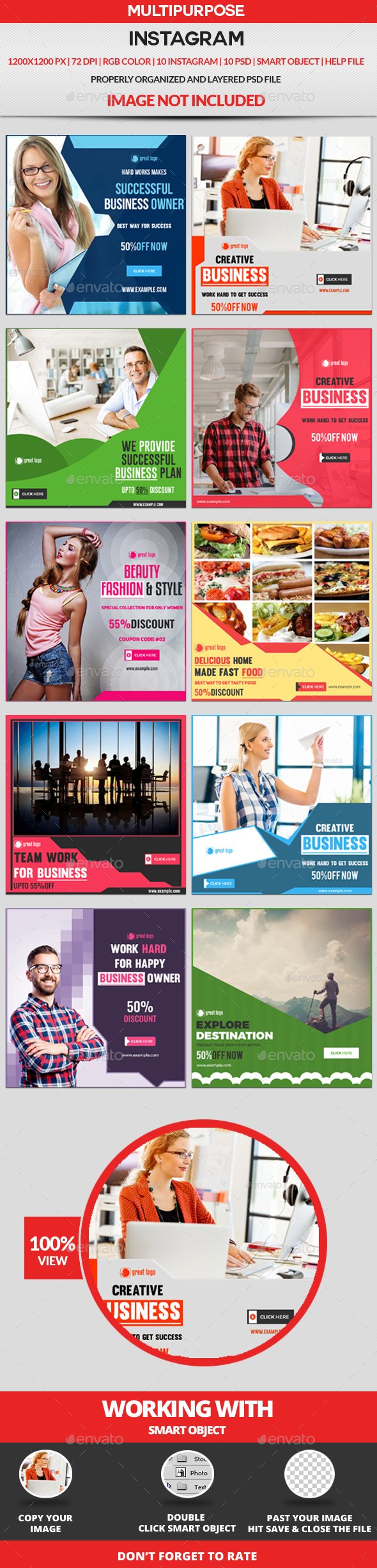 Instagram - 10 Design - Banners & Ads Web Elements