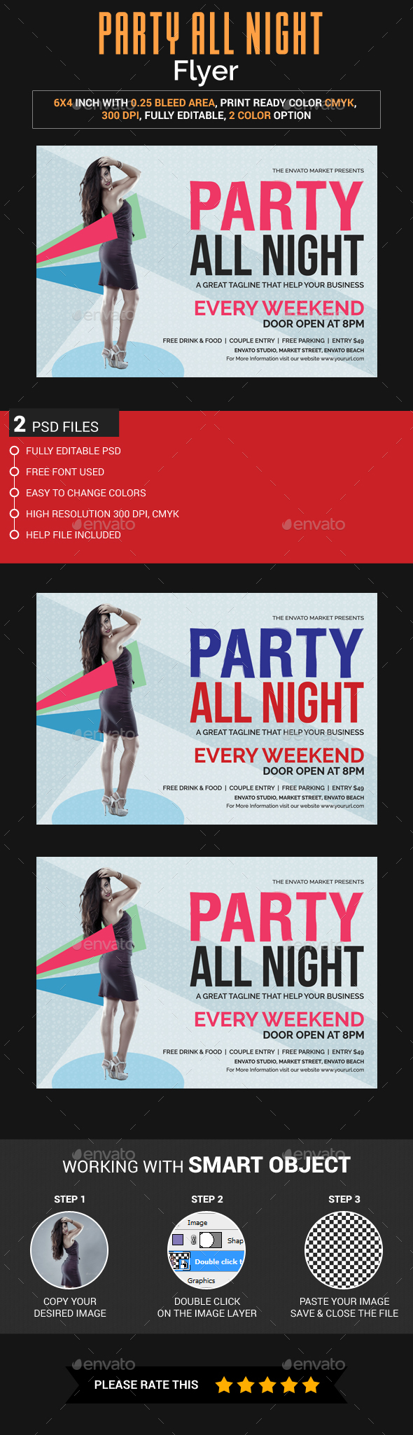 Party All Night Flyer - Clubs & Parties Events