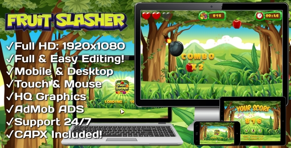 Fruit Slasher - HTML5 Game, Mobile Version+AdMob!!! (Construct 3 | Construct 2 | Capx) - 23