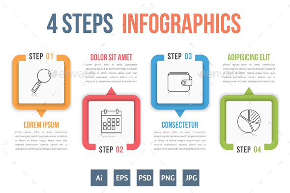 Four Steps Infographics - Infographics