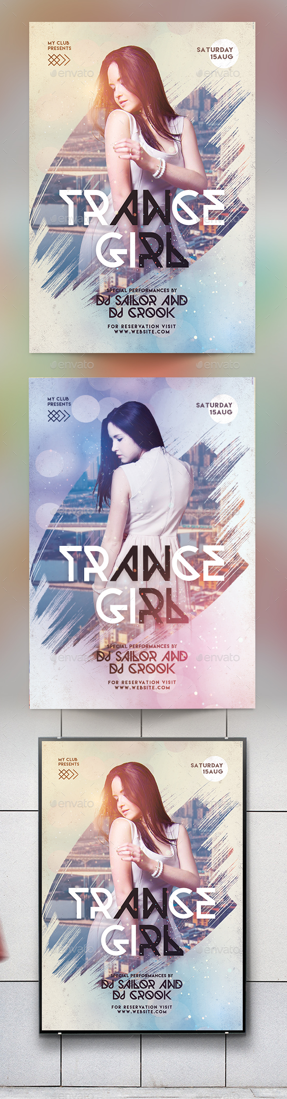 Trance Girl Party Flyer - Clubs & Parties Events