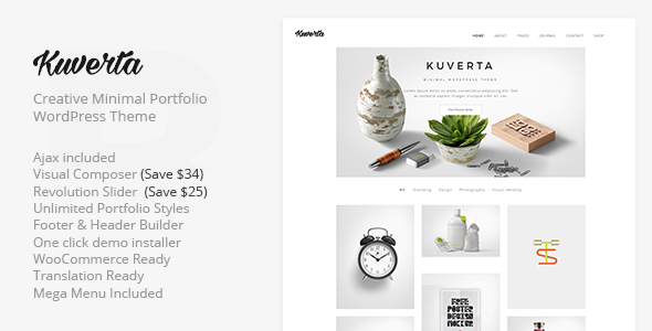 Kuverta - Minimal Portfolio WordPress Theme - Portfolio Creative