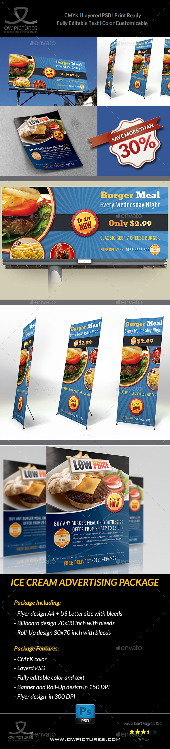 Burger Restaurant Advertising Bundle